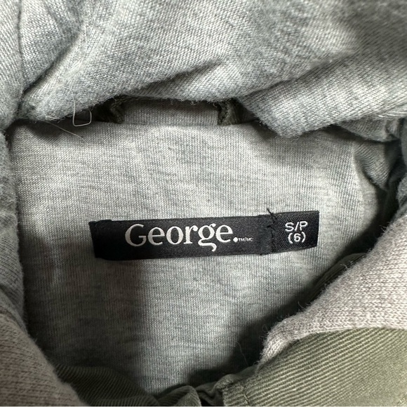 George Jacket Hooded Utility Style Green & Grey Size 6 - Picture 7 of 16